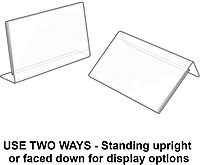 Azar Displays Acrylic L-Shaped Sign Holders, Clear - Pack of 10