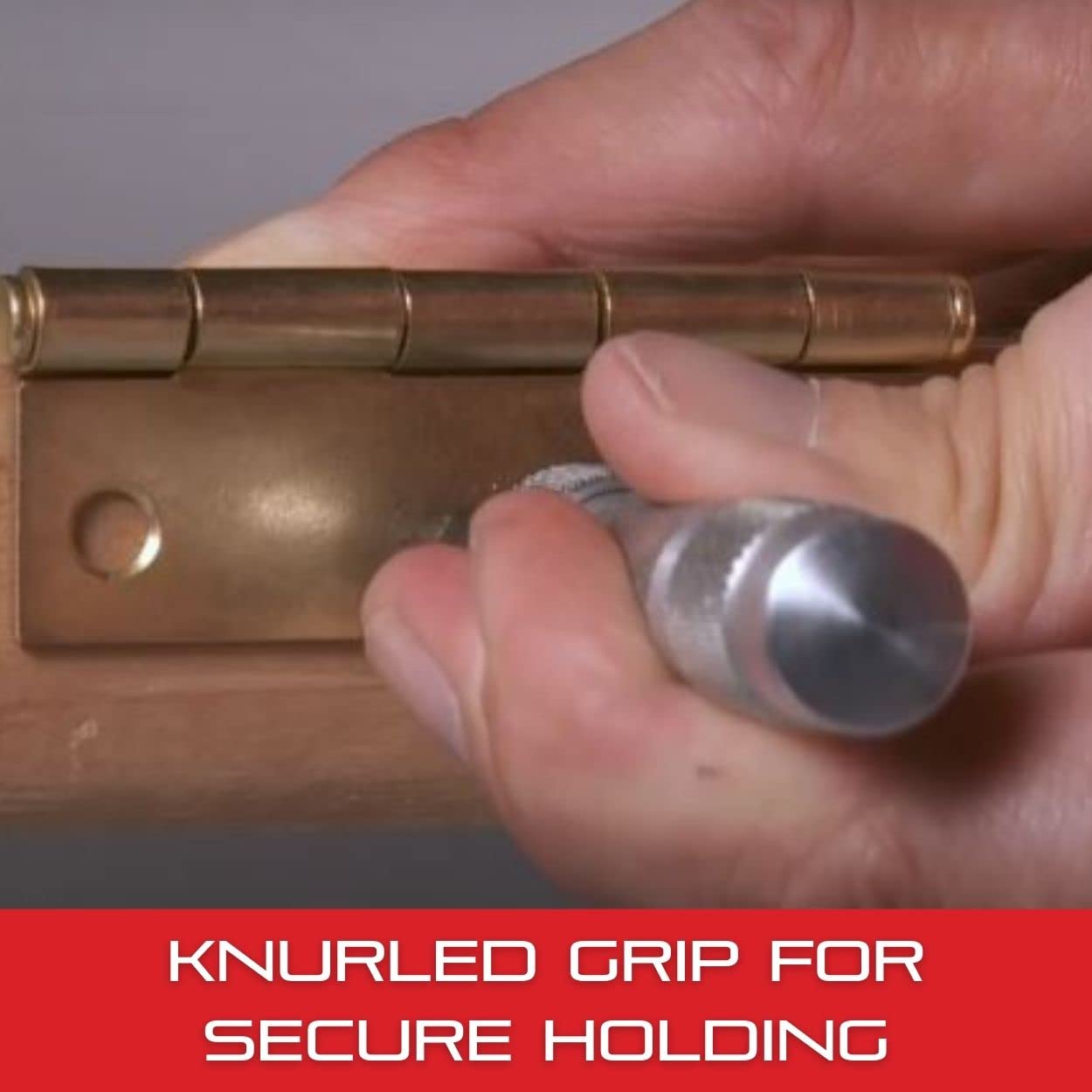 Starrett Steel Center Punch with Square Shank and Knurled Finger Grip - Hardened and Tempered, 5" Length