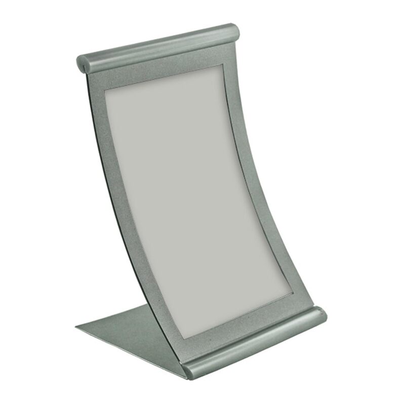 Azar Displays 300881 Metal Curved Vertical Sign Holder, 5.5 x 8.5 in, Silver
