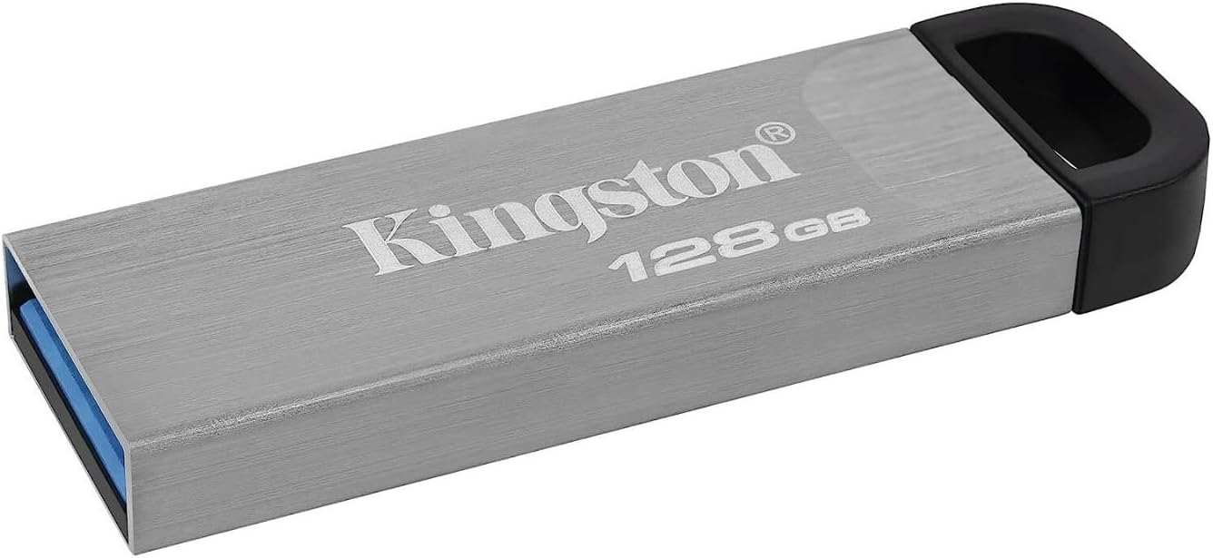 Kingston DataTraveler Kyson 128GB High Performance USB 3.2 Metal Flash Drive | Speeds up to 200MB/s | DTKN/128GB