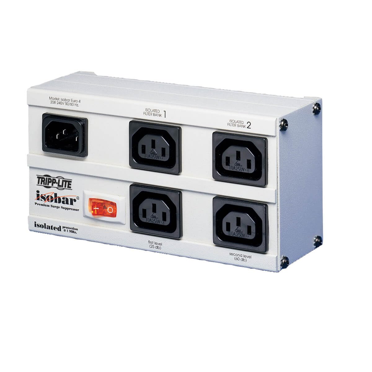 Tripp Lite Isobar 4 Outlet International 200-240V Surge Protector Power Strip 2M Cord (EURO-4)