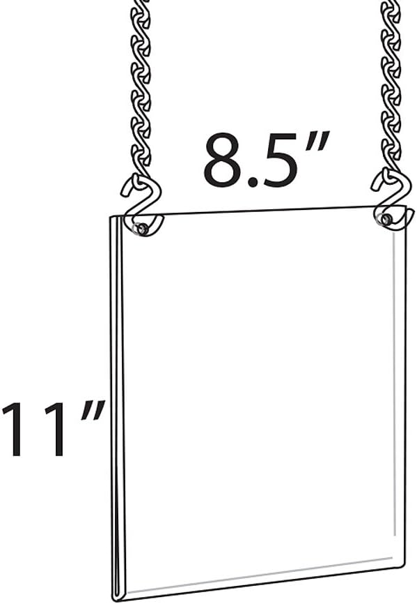 Azar Displays Hanging Poster Frames, Clear Acrylic, Ceiling-Mount