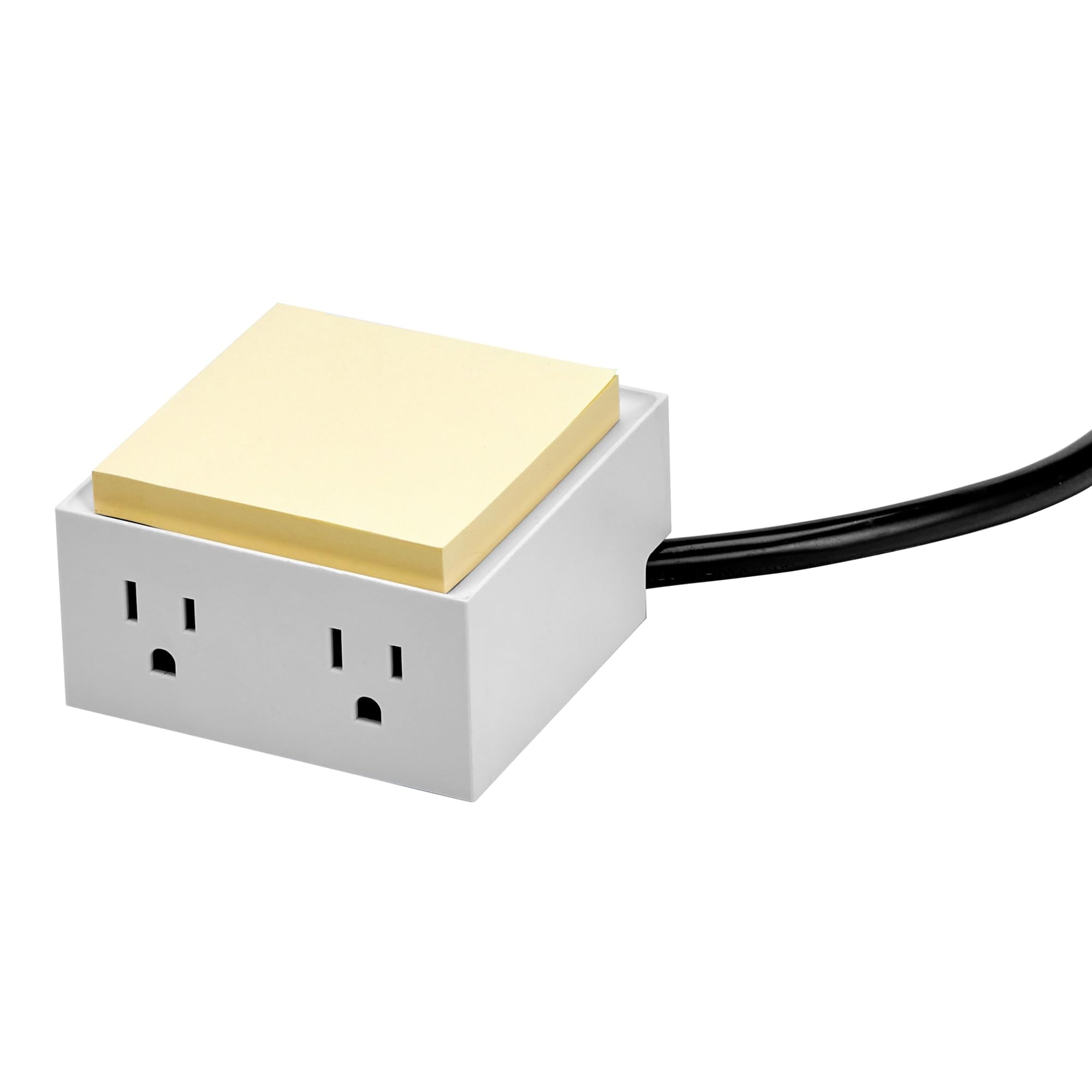 Bostitch Office Konnect Power Hub, Two Outlets Charging Station for Desktop, Shallow Tray Top, White