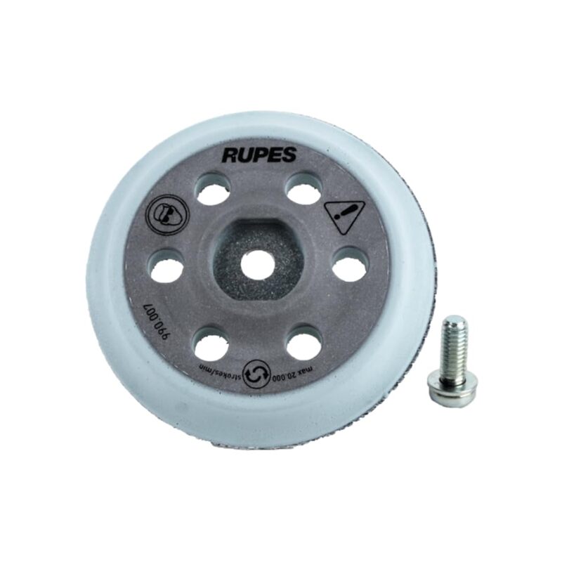RUPES Random Orbital Backing Plate, Ø 75mm/3" Hook and Loop, M6 Bolt Included