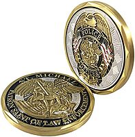 Thin Blue Line Challenge Coin, Saint Michael