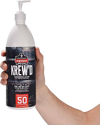 Ergodyne KREW'D SPF 50 Sunscreen Lotion, Broad Spectrum, Water-Resistant