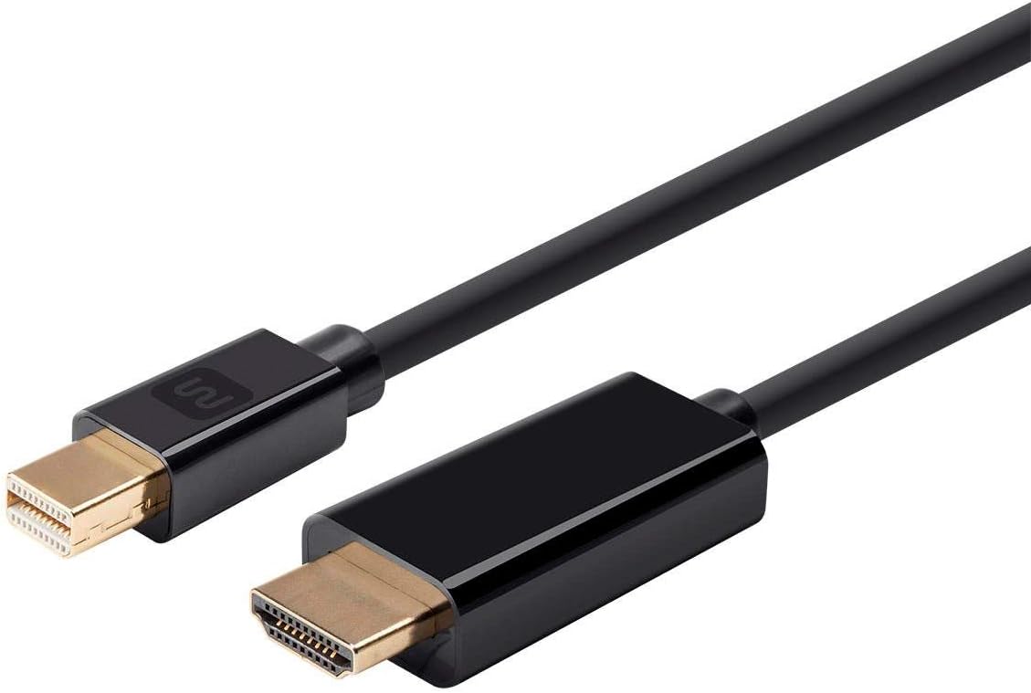 Monoprice Mini DisplayPort 1.2a to HDTV Cable - 6 Feet - Black | Supports Up to 4K Resolution And 3D Video