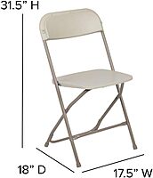 Flash Furniture Hercules Series Commercial-Grade Plastic Folding Chair - 650LB Weight Capacity