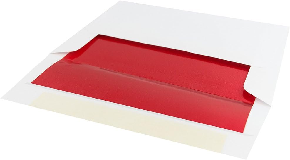 JAM PAPER Foil-Lined Invitation Envelopes - White with Foil Lining - 25/Pack