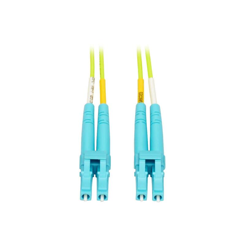 Tripp Lite Duplex Multimode Fiber Patch Cable OM5 LC LC 50/125 100Gb Lime Green 10M (N820-10M-OM5)