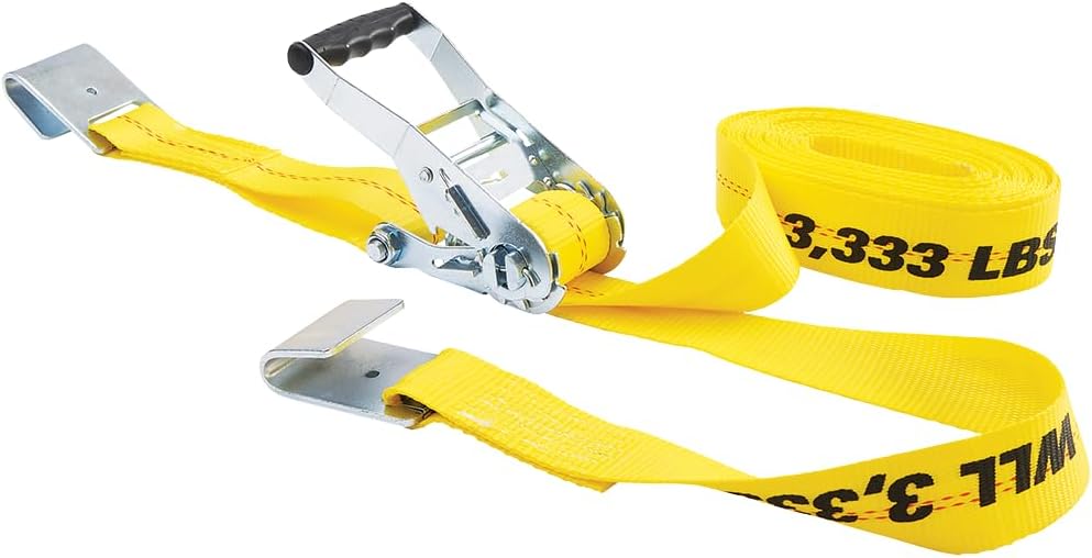 Keeper – 2” x 27’ Heavy Duty Ratchet Tie-Down with Flat Hooks - 3,333 lbs. Working Load Limit and 10