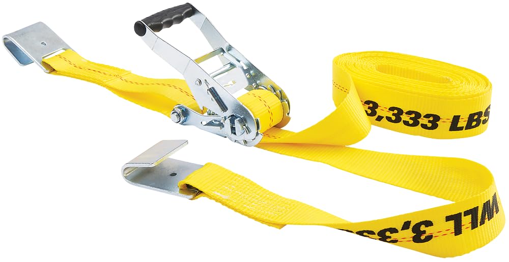 Keeper – 2” x 27’ Heavy Duty Ratchet Tie-Down with Flat Hooks - 3,333 lbs. Working Load Limit and 10