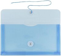 JAM PAPER Plastic Envelopes with Button & String Tie Closure - 12 Pack