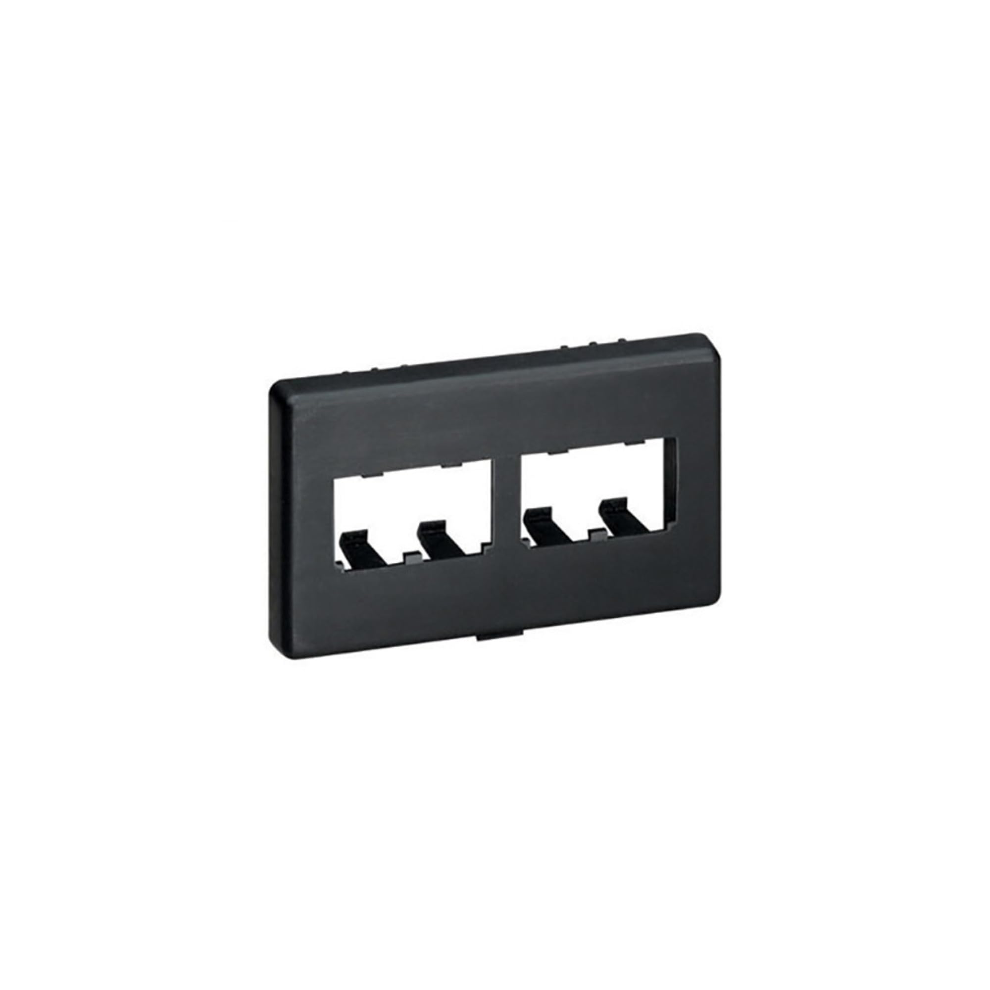 Panduit CFFPHM4BL Snap-On 4-Port Modular Furniture Faceplate, Black
