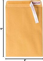 JAM PAPER Open End Catalog Envelopes with Peel & Seal - Brown Kraft Manila