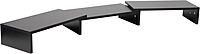 Mind Reader Dual Monitor Stand, Desktop Organizer, Laptop Riser, Office, MDF, 51.25" L x 9.25" W x 4.75" H, Black