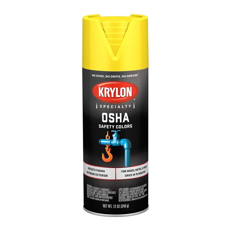 Krylon Specialty OSHA Caution Color Spray Paint, 12 oz, Yellow