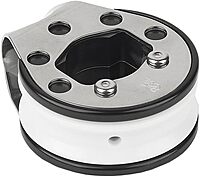 Schaefer Clear Step Furling Lead Block with Mounts Over 1-Inch/25mm Stanchions for Outside Stainless Steel Cheek