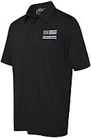 THIN LINE TACTICAL Embroidered Thin Blue Line American Flag Polo