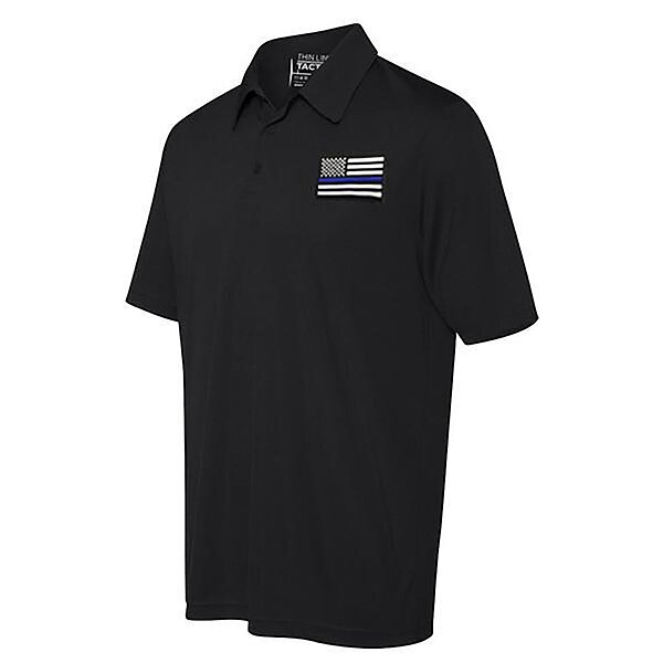 THIN LINE TACTICAL Embroidered Thin Blue Line American Flag Polo