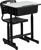 Flash Furniture Adjustable Student Desk and Chair Set for Classrooms or Remote Learning