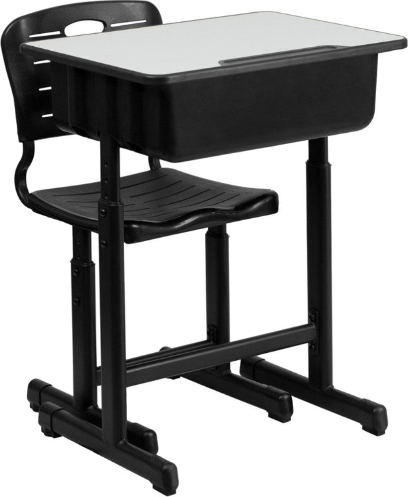 Flash Furniture Adjustable Student Desk and Chair Set for Classrooms or Remote Learning