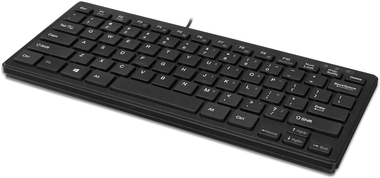 Adesso AKB-111UB SlimTouch Mini Keyboard, USB/PS2, Black