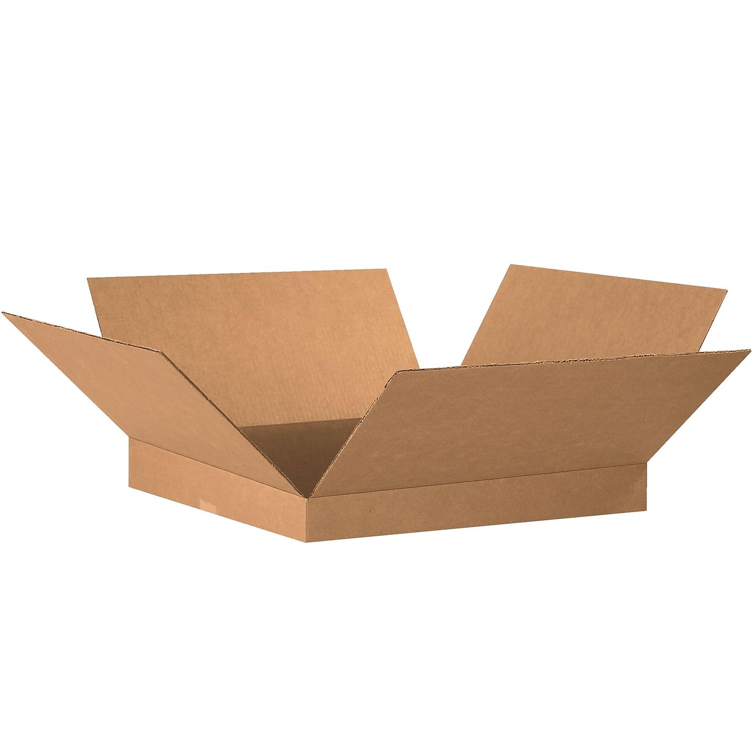 BOX USA 20 Pack of Flat Corrugated Cardboard Boxes, 20" L x 20" W x 2" H, Kraft, Shipping, Packing and Moving