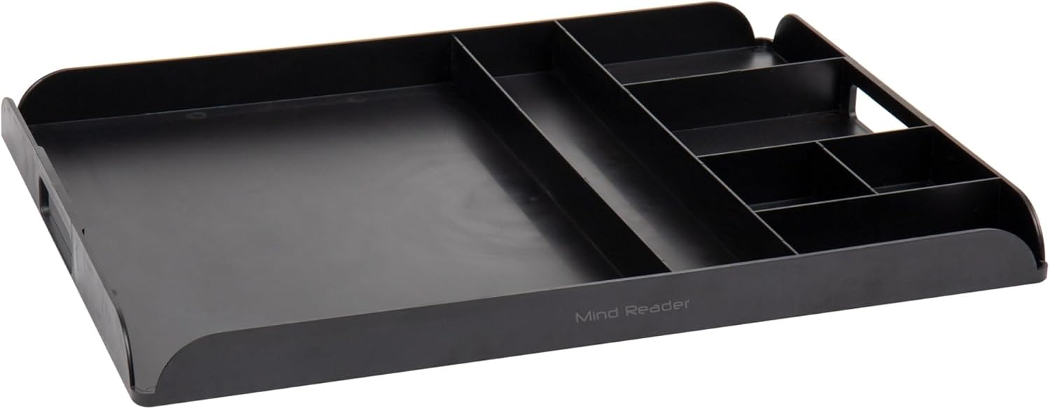 Mind Reader Coffee Station Serving Tray, 7 Pod Capacity Countertop Organizer, Storage, 17.5" L x 13.25" W x 1.25" H, Single