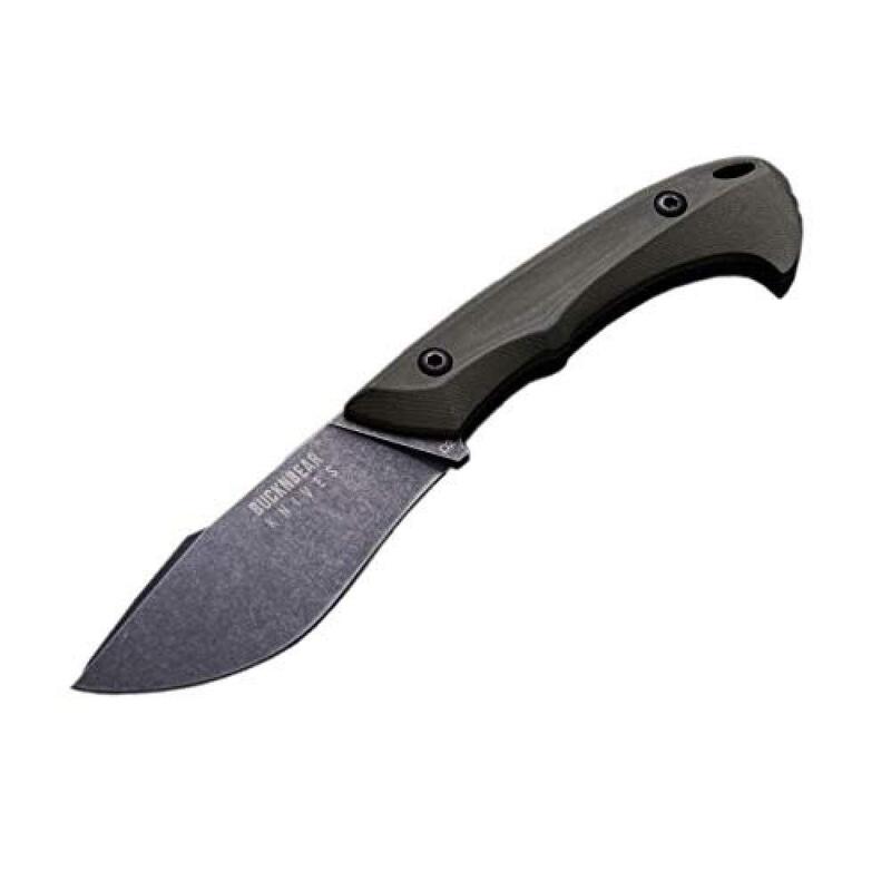 BucknBear Custom Handmade D2 Tool Steel Fixed Blade Hunting Knife with kydex Sheath and tek-lok Belt Clip (G10 Handle) Black