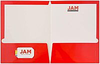 JAM PAPER Laminated Two-Pocket Glossy Presentation Folders - Letter Size