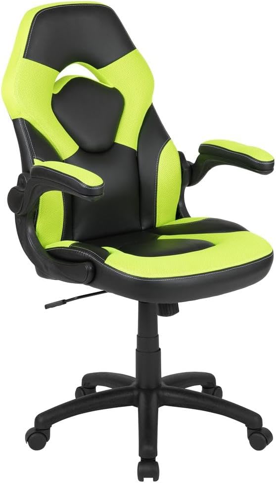 Flash Furniture X10 High-Back LeatherSoft Racing Style Gaming Chair with Flip-Up Arms