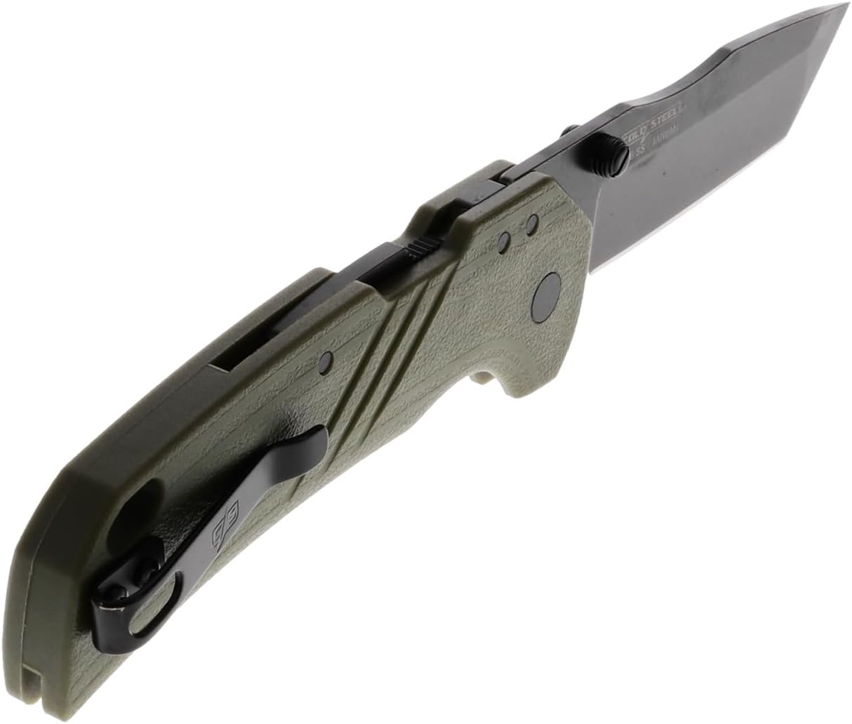 COLD STEEL Engage 3" 4116SS Razor-Sharp Tanto Point Blade 4.25" GFN Handle Everyday Carry Tactical Folding Knife with Atlas
