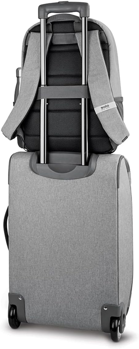 Solo New York 22 Inch Carry On Luggage - Softside Suitcases for Travel, Wheeled Rolling Bag, 2 Wheel Upright
