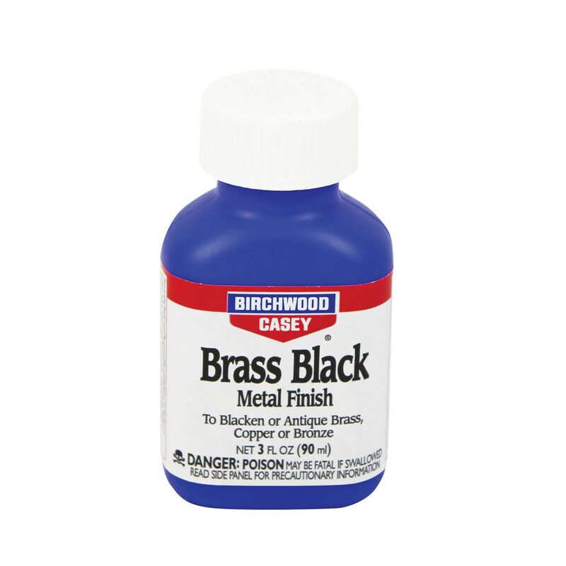 Birchwood Casey Fast-Acting Brass Black Metal Finish to Blacken or Antique Brass, Copper, Bronze Parts 3 FL OZ BOTTLE