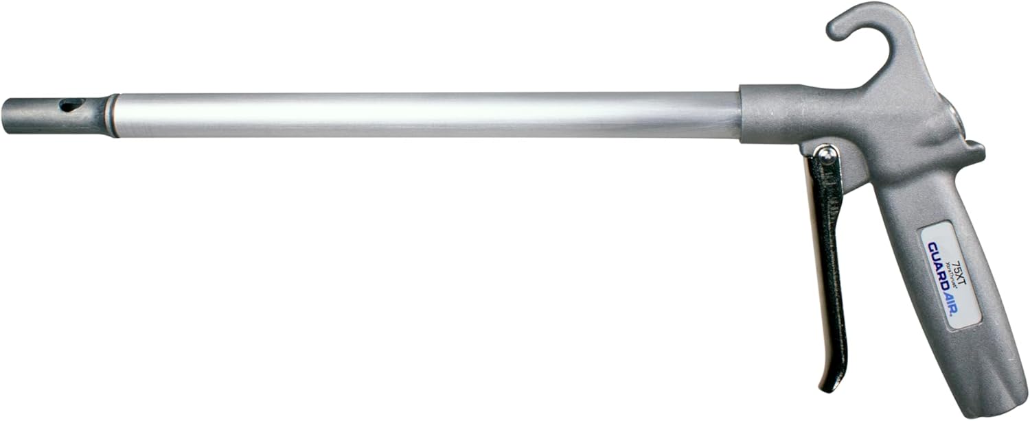 Guardair Xtra Thrust 75XT012AA Safety Air Blow Gun OSHA Compliant Alloy Nozzle with 12-Inch Aluminum Extension, Silver