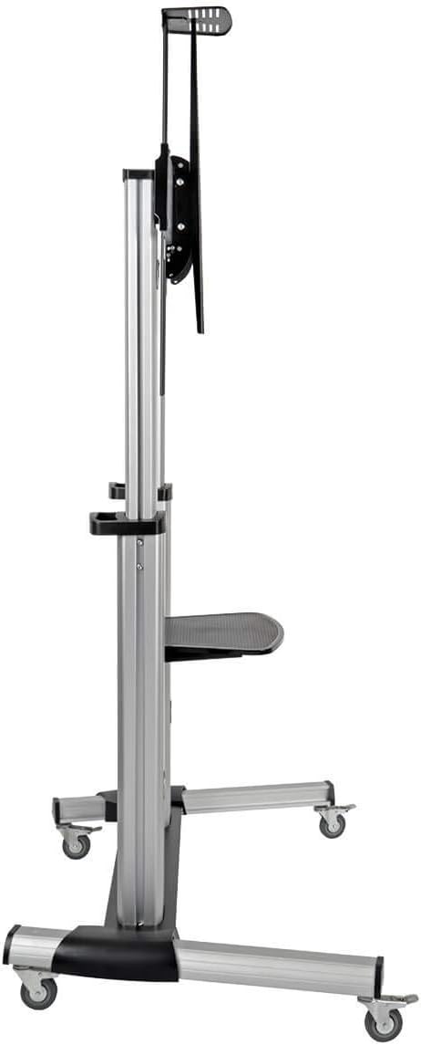 Tripp Lite Mobile TV Stand with Mount, for LED/OLED/LCD Flat Screen Monitors, 60” – 100” Televisions, Shelf & Locking Wheels