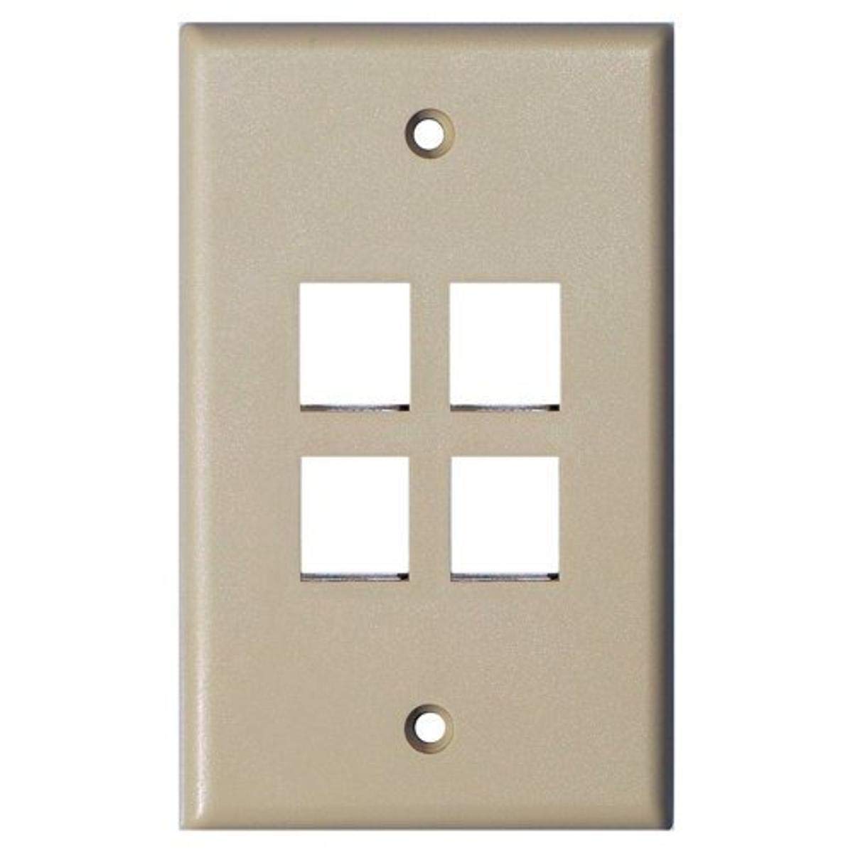 Unirise 4Port Wall Plate, Single Gang, Ivory WP-4P-IVY, Off-White