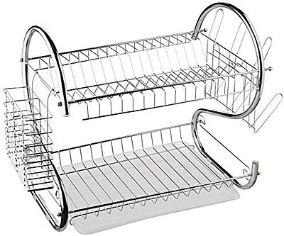BETTER CHEF Chrome Dish Rack with Mug Stand & Cutlery Holder