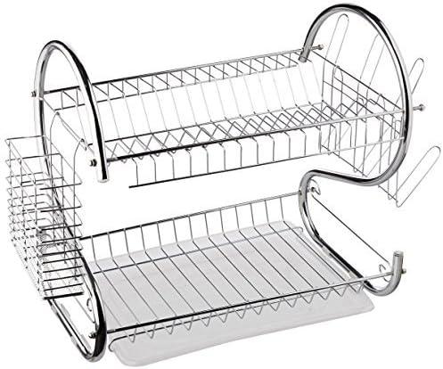 BETTER CHEF Chrome Dish Rack with Mug Stand & Cutlery Holder