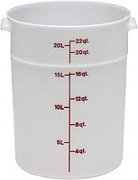 Cambro Food Storage Container, 22 Qt, White