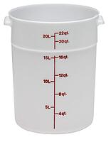 Cambro Food Storage Container, 22 Qt, White