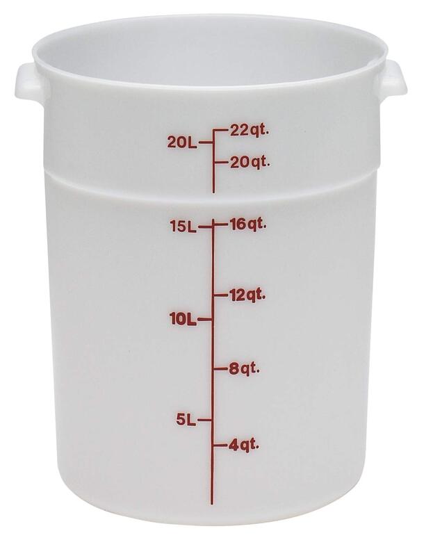 Cambro Food Storage Container, 22 Qt, White