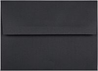 JAM PAPER Foil-Lined Booklet Invitation Envelopes - Black Linen - 25/Pack