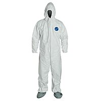 DuPont Tyvek Hooded Coveralls with Boots, White, 3X-Large, 25/Carton