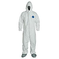 DuPont Tyvek Hooded Coveralls with Boots, White, 3X-Large, 25/Carton