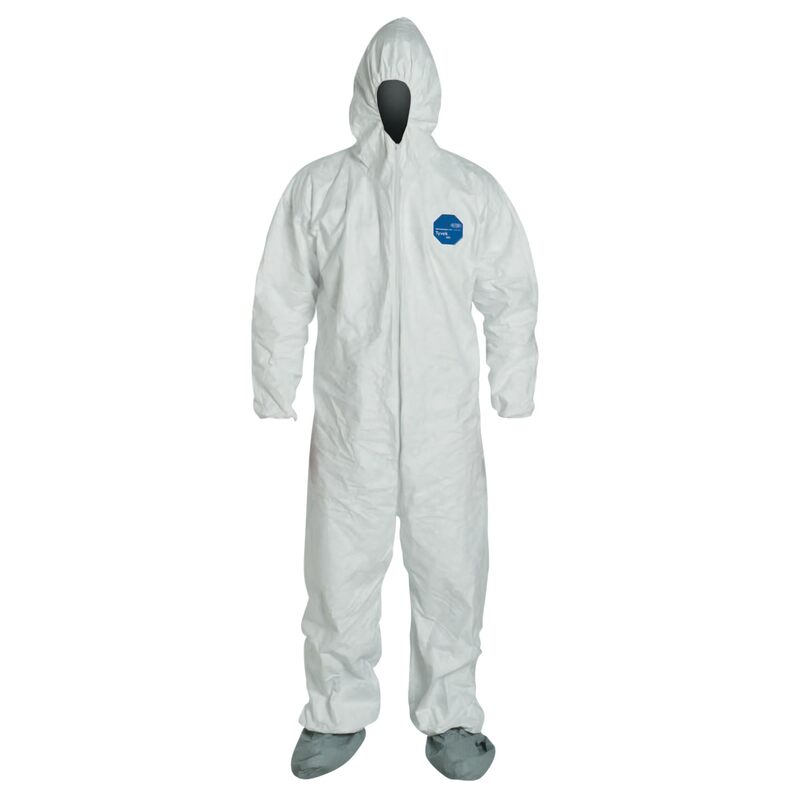 DuPont Tyvek Hooded Coveralls with Boots, White, 3X-Large, 25/Carton