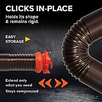 Camco RhinoFLEX RV Sewer Hose Kit with Removable 4-in-1 Elbow Adapter