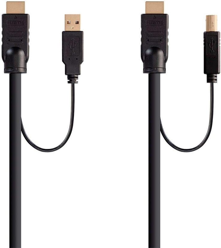 Monoprice - 136645 HDMI USB Combo Cable - 10 Feet, 4K@60Hz, High Dynamic Range (HDR) for KVM Switches - Switch Series Black