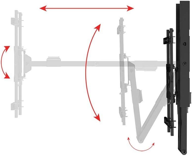 Monoprice 360 Full-Motion Articulating TV Wall Mount - Portrait and Landscape, for TVs 40in to 75in, Weight Capacity 110 Lbs